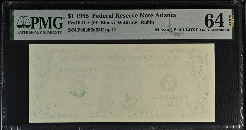 PMG64 EPQ MISSING FIRST PRINT BLANK BACK ERROR 6663E