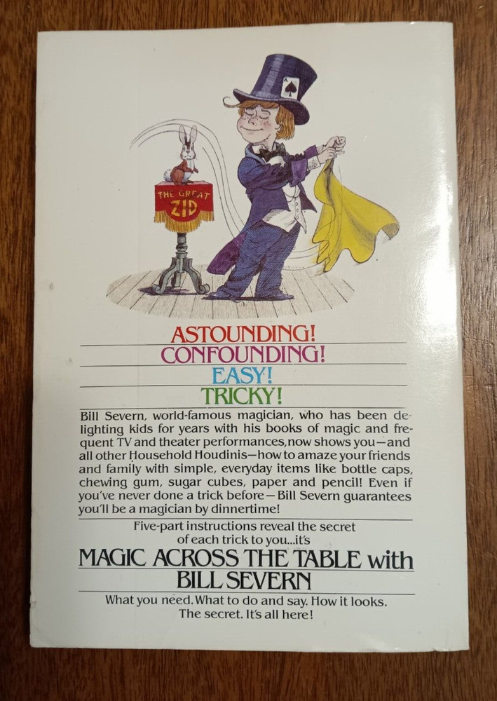 Magic Across The Table; Severn, Bill, 1973 - Magic Book