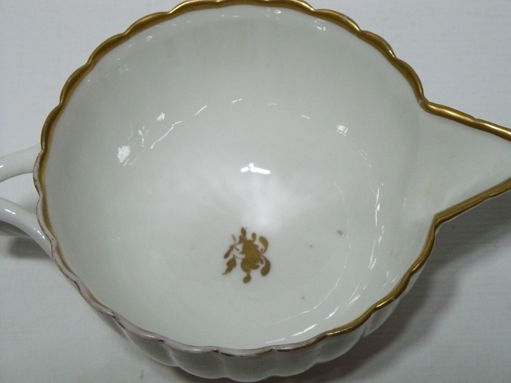 Ceramic Creamer, White With Gold Gilding Features