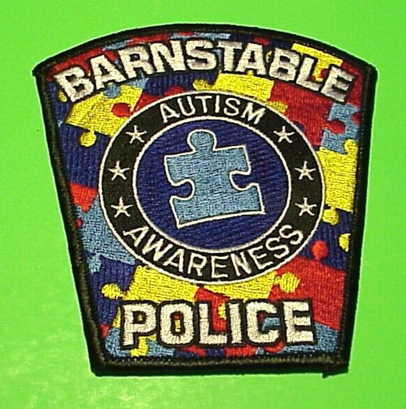 BARNSTABLE CAPE COD MASSACHUSETTS MA AUTISM AWARENESS 4 1/4" POLICE PATCH