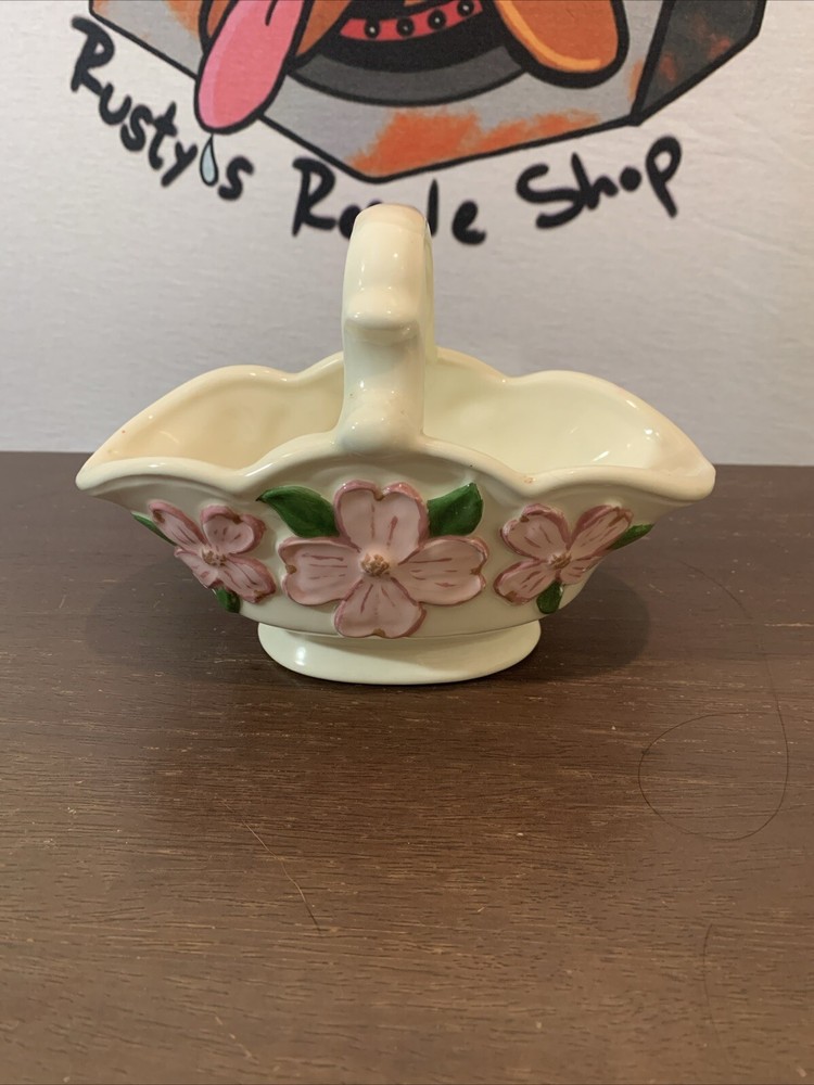 Vintage Ceramic Floral Spring Basket