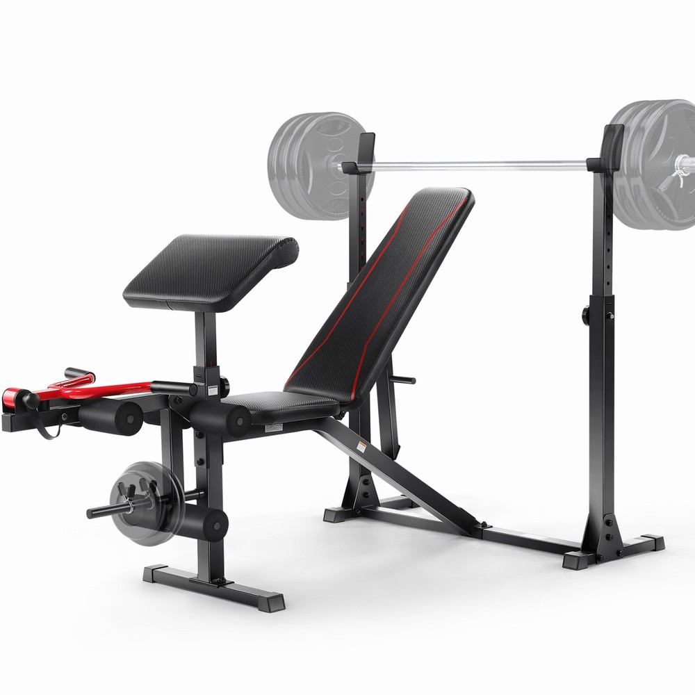 900LBS Weight Bench Adjustable Foldable Strength Training Full Body Workout Home
