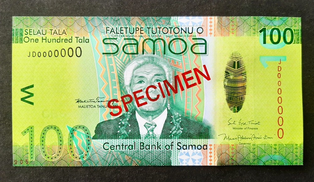 Samoa p-43, UNC, 100 Tala, 2012, SPECIMEN !!