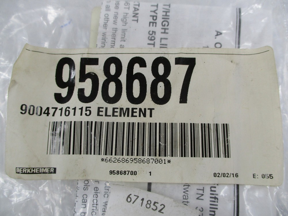 BERKHEIMER 958687 THERMOSTAT NSMP