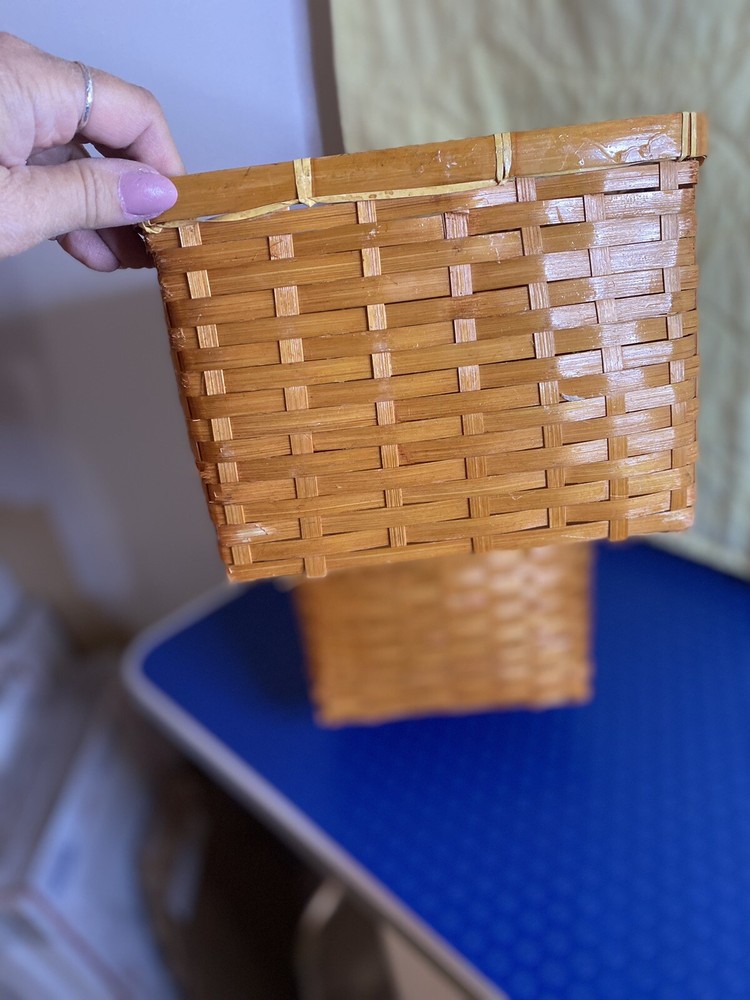 Vintage Bamboo Stair Case Step Basket