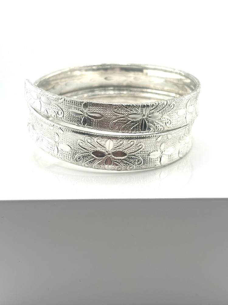 Silver Tone Embossed Spiral Wrap Bracelet