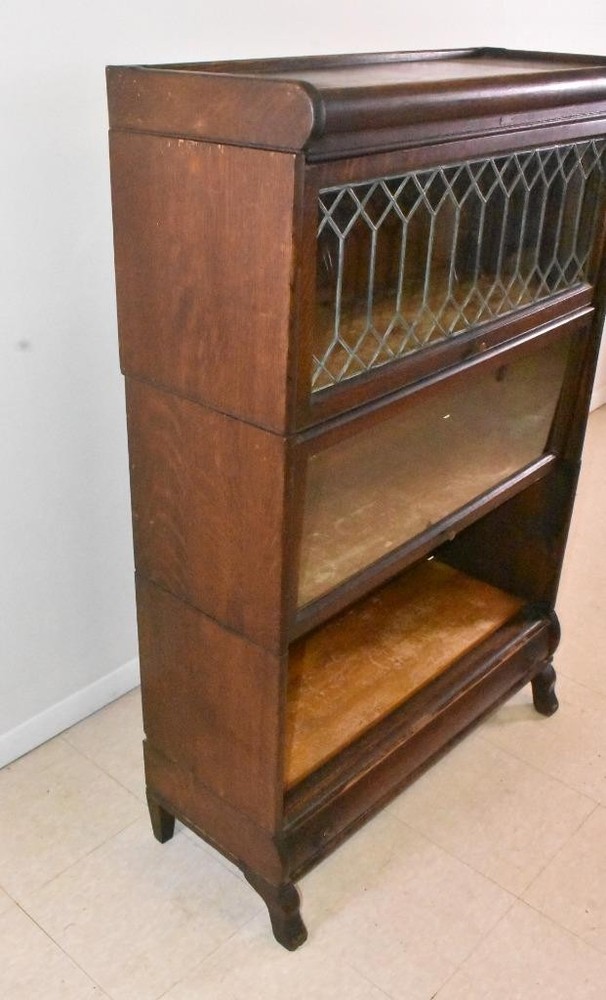 Oak 3 Section Barrister Bookcase by Lundstrom