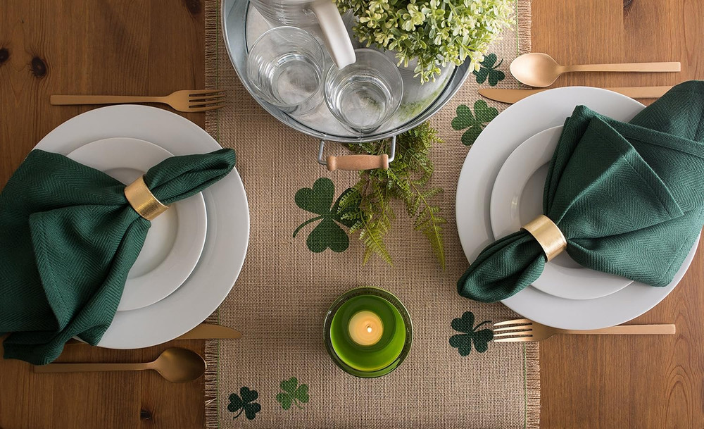 St. Patrick'S Day Collection Tabletop, Table Runner, 14X74, Shamrock