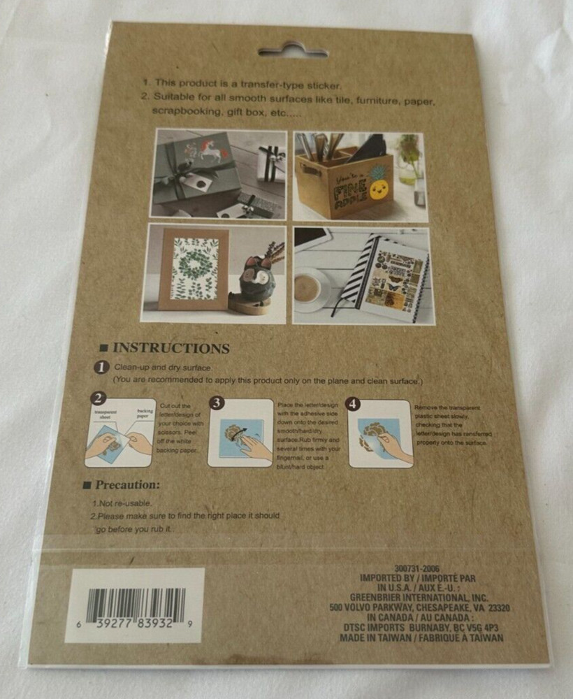 Crafter’s Square Rub on Transfer Cactus NEW