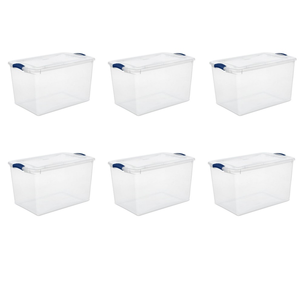 Sterilite Large Latching Storage Bin, 66 Quart Clear Plastic Storage Container