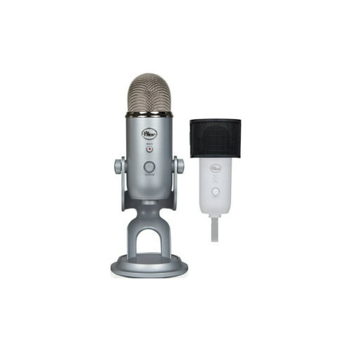 Blue Microphones Yeti USB Microphone Silver Bundle Pop Filter