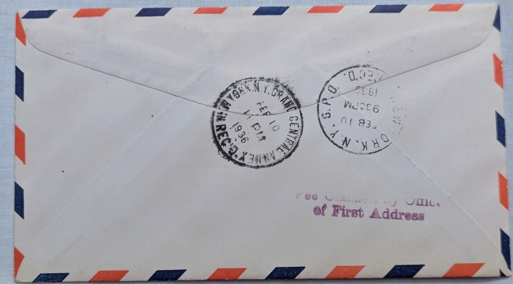 FDC Sc # CE2 - Grandy Cachet - Air Post - 2/10/1936