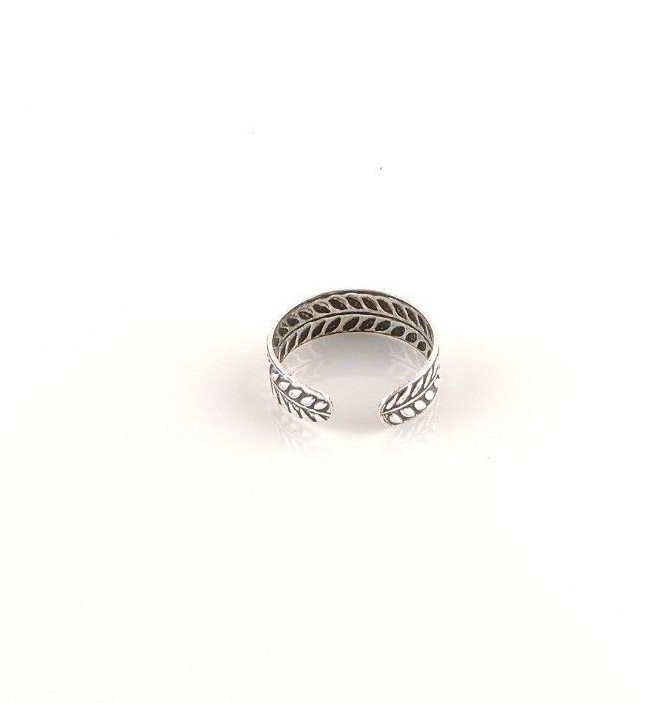 Size 4 Adjustable Sterling Silver Laurel Crown Toe / Midi Ring