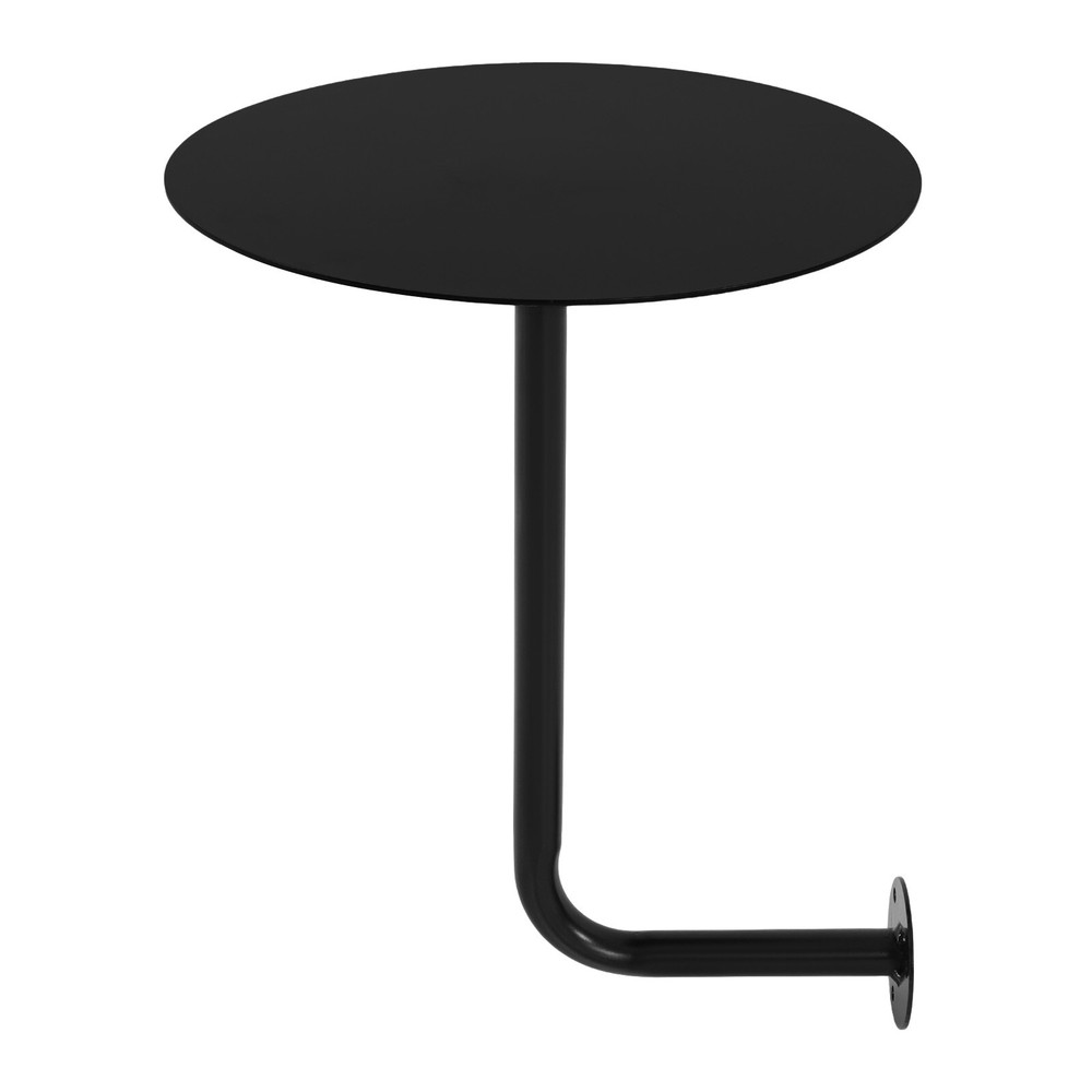 Round Pub Table Black Bar Table Wall Mounted Iron Cocktail Table Bistro Table