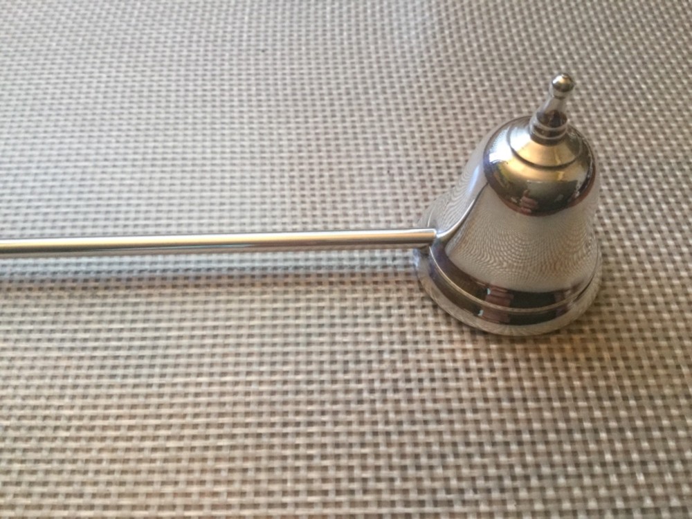 Vintage WEB Sterlin Silver Candle Snuffer W/Turned Ebony Handle