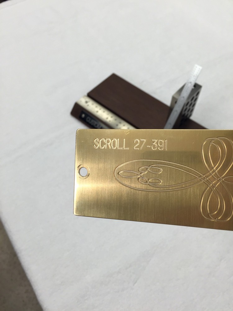 #27-391 MASTER SCROLL TEMPLATE FOR NEW HERMES ENGRAVER SOLID BRASS ENGRAVING