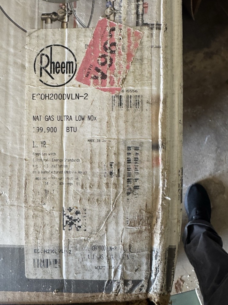 Rheem Indoor Tankless Water Heater Natural Gas 199,000 BTU 120V ECOH200DVLN-2