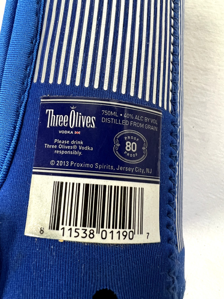 Three Olives Vodka Limited Edition Speaker Pack Bottle Cover 2013 Empty Bottle