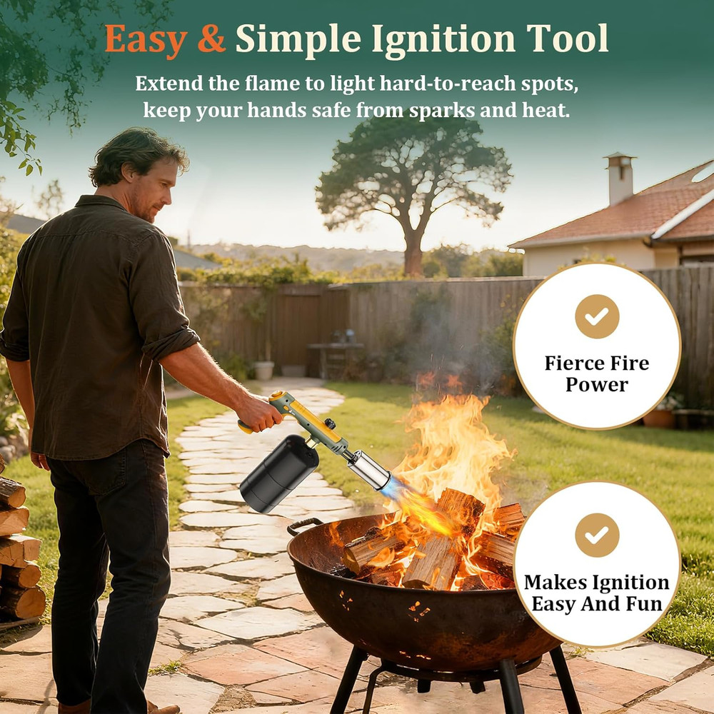 Powerful Propane Torch, Kitchen Cooking Torch, Culinary Torch Campfire Starter,