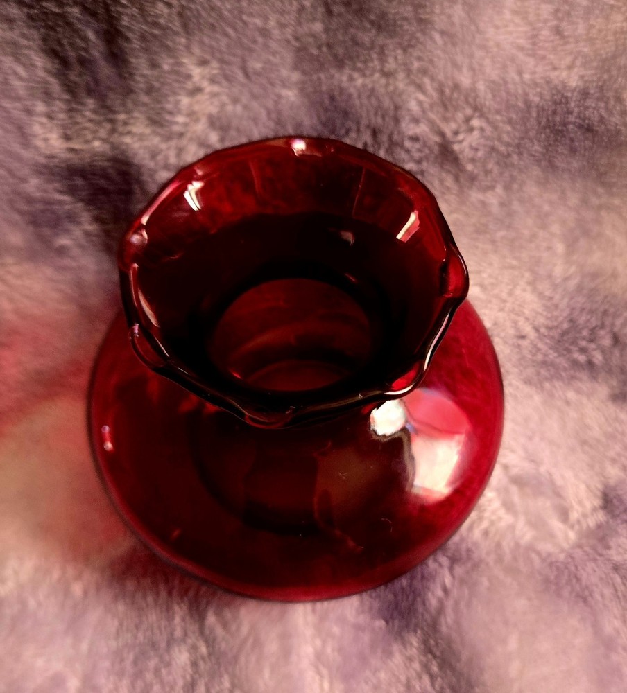 red glass vases