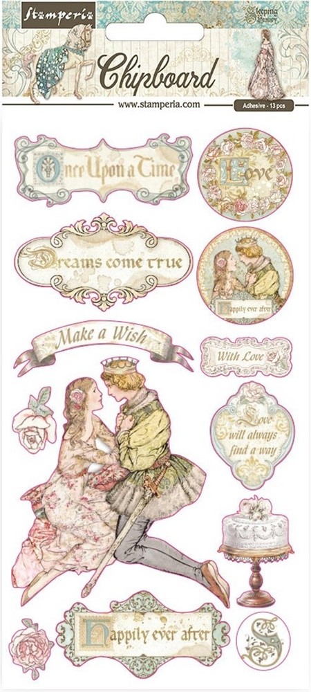 Stamperia Adhesive Chipboard 6"X12"-Sleeping Beauty