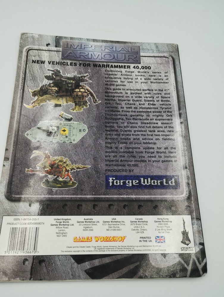 Games Workshop Warhammer 40k Imperial Armour Update 2002 Forgeworld Book