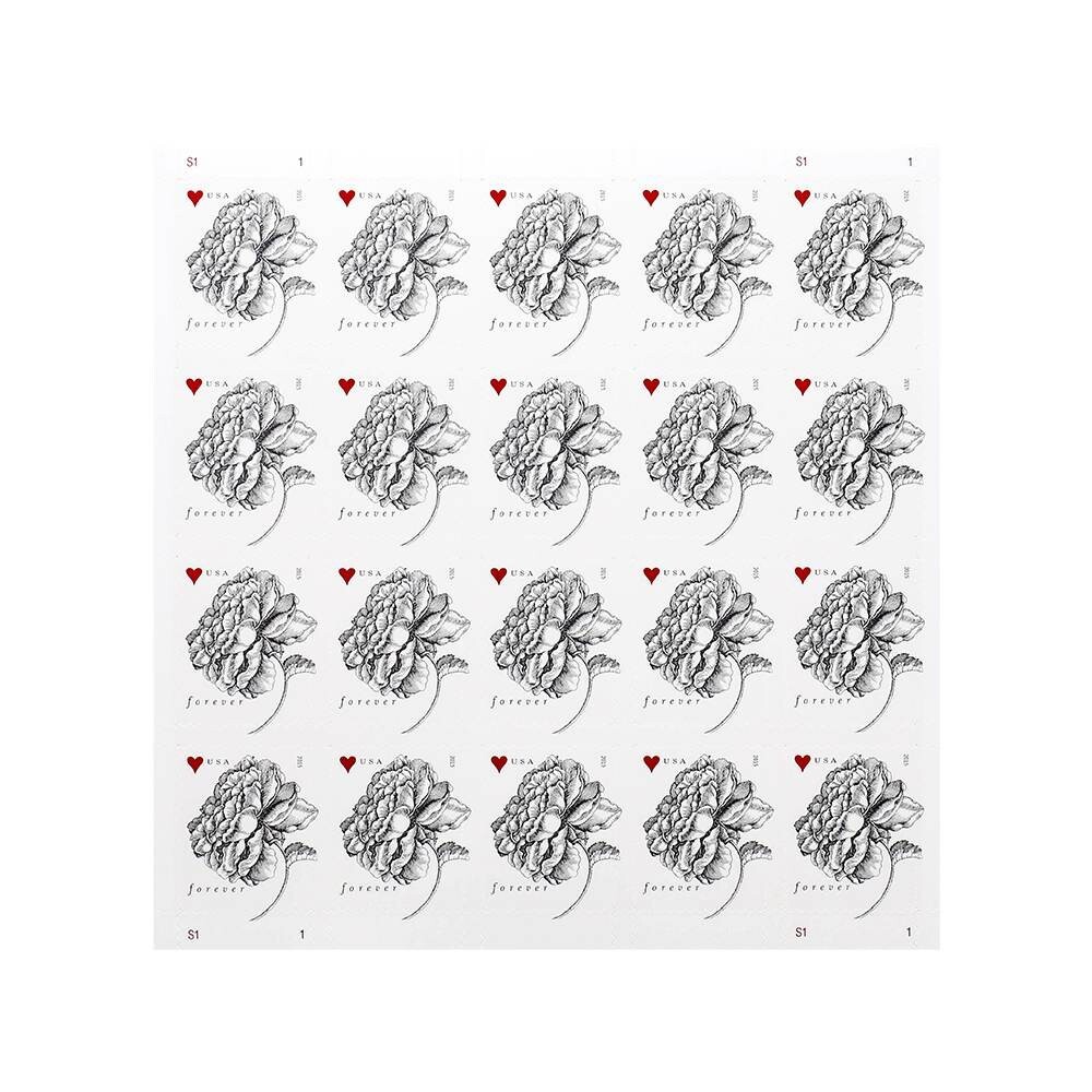 40 FOREVER Stamps 2 SHEETS Vintage Rose Postage
