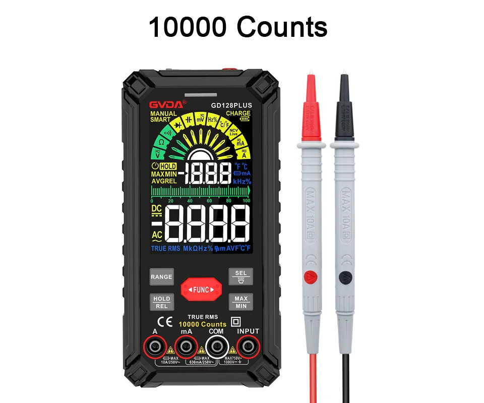 Smart Rechargeable Digital Multimeter True RMS 9999 Voltage Current Multitester