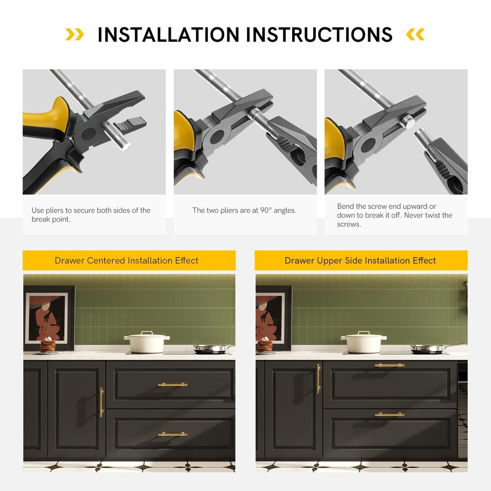 Rergy 10 Pack Single Hole Knobs, Black Kitchen Drawer Pulls and Knobs for Bat...