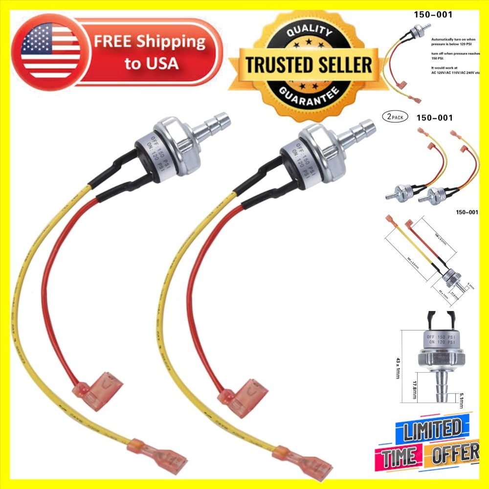 Automatic 150 PSI Pressure Switch - Ideal for Air Compressors & Simple Setup