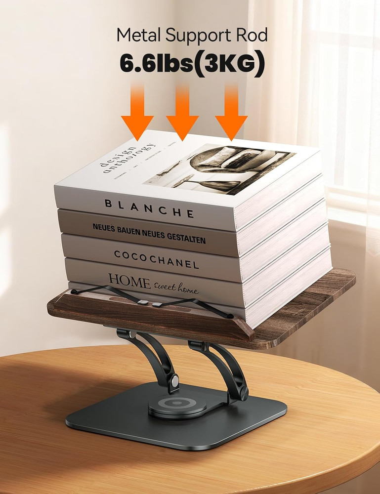 Book Stand for Reading, Adjustable Book Holder with 360°
