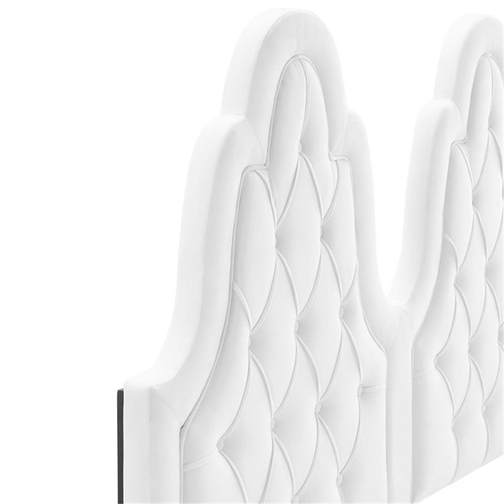 Modway Augustine Tufted Performance Velvet Twin Headboard in White