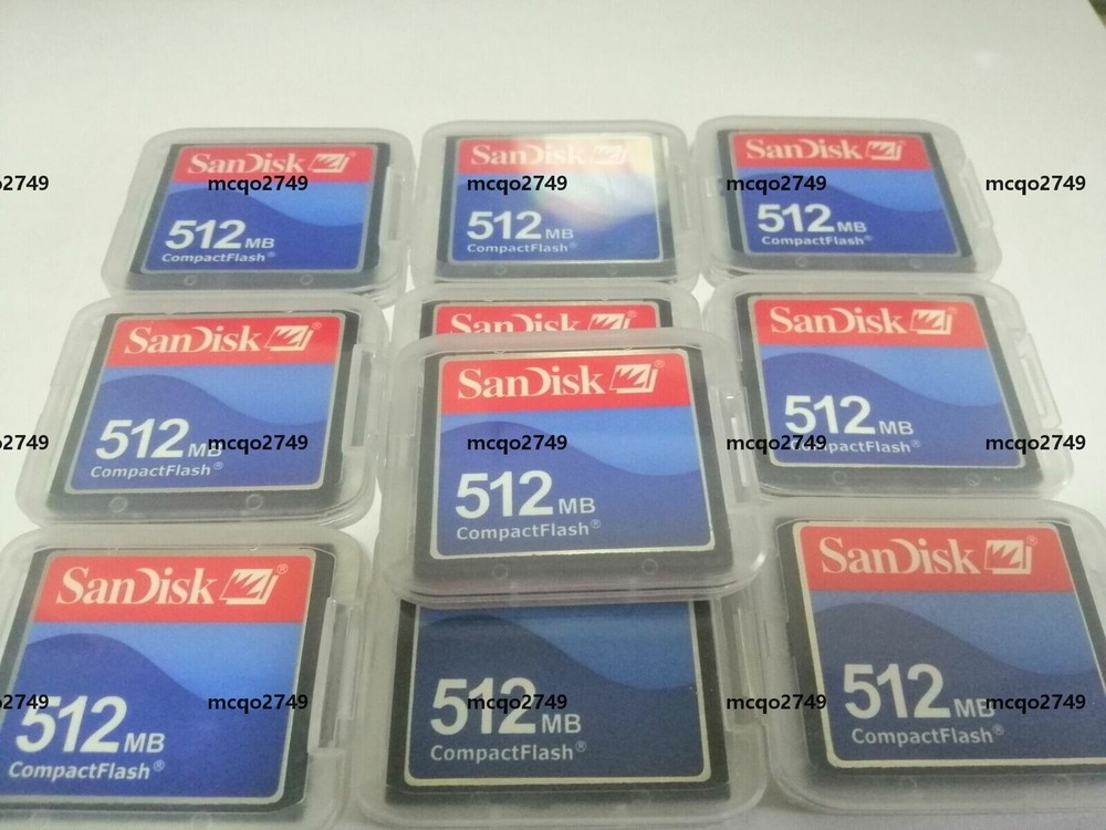 10PCS  512MB SanDisk CompactFlash CF Memory Card 512MB SDCFJ/SDCFB