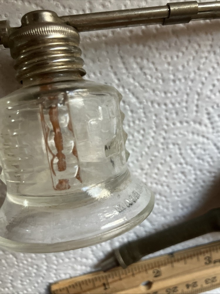 Vintage DeVilbiss Spray Glass Atomizer Powder Blower- Grey squeeze bulb