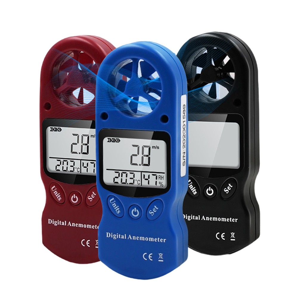 Handheld Digital LCD Anemometer with Relative Humidity Wind Speed Meter Tool 1X