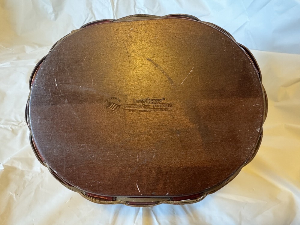 Longaberger 2011 Crimson Hill Oval Basket & Protector