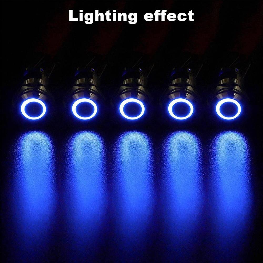 5pcs 12mm locking push button switch high round cap, waterproof5274