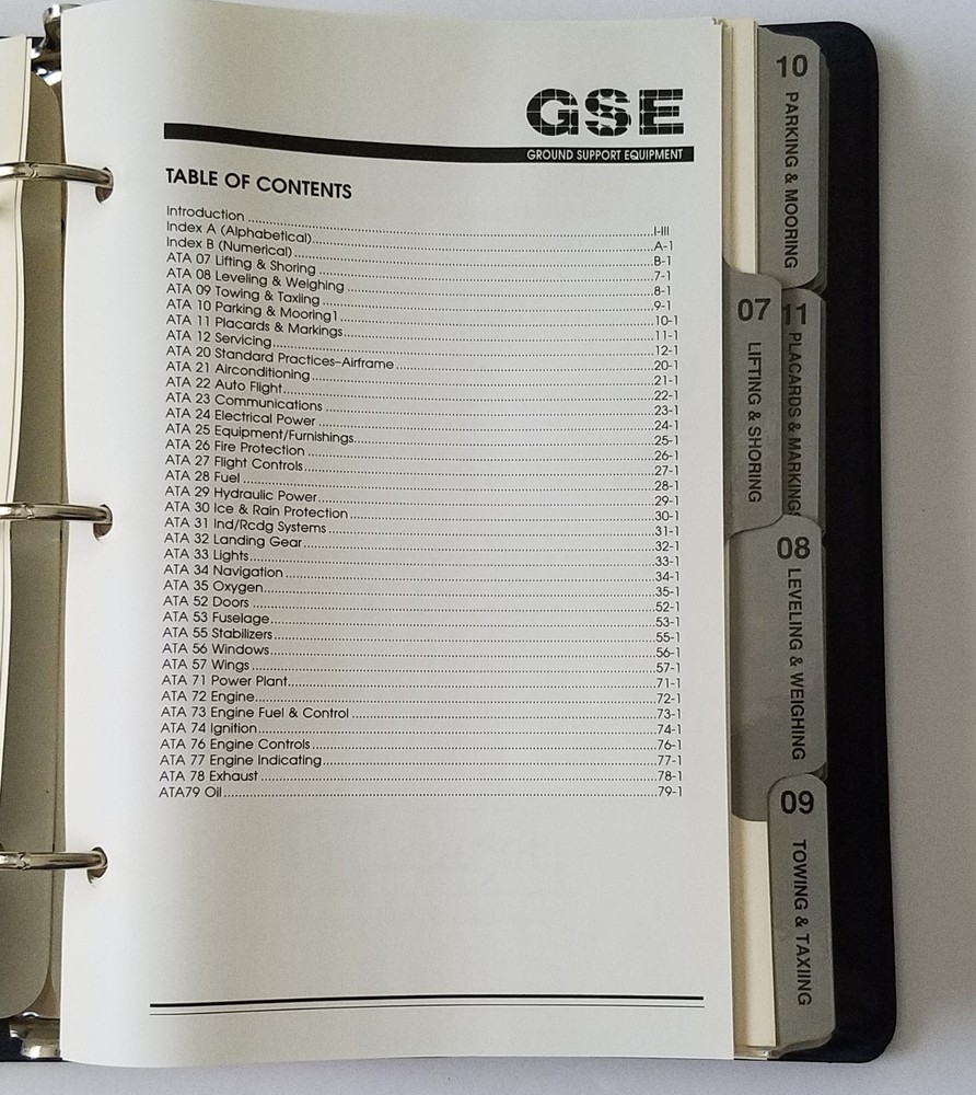 Vintage Learjet GSE Ground Support Equipment Book. Three Ring Binder. 1990's
