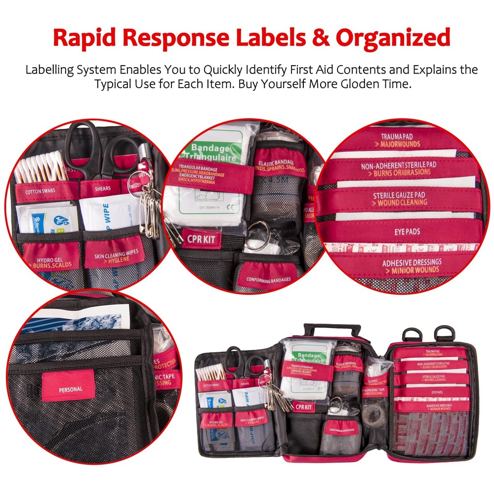 New Best First Aid Kit Trauma Kits with Labelled Compartments Molle System