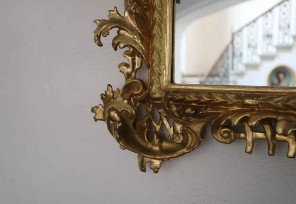 Italian Rococo Gilded Gold Wall Mirror
