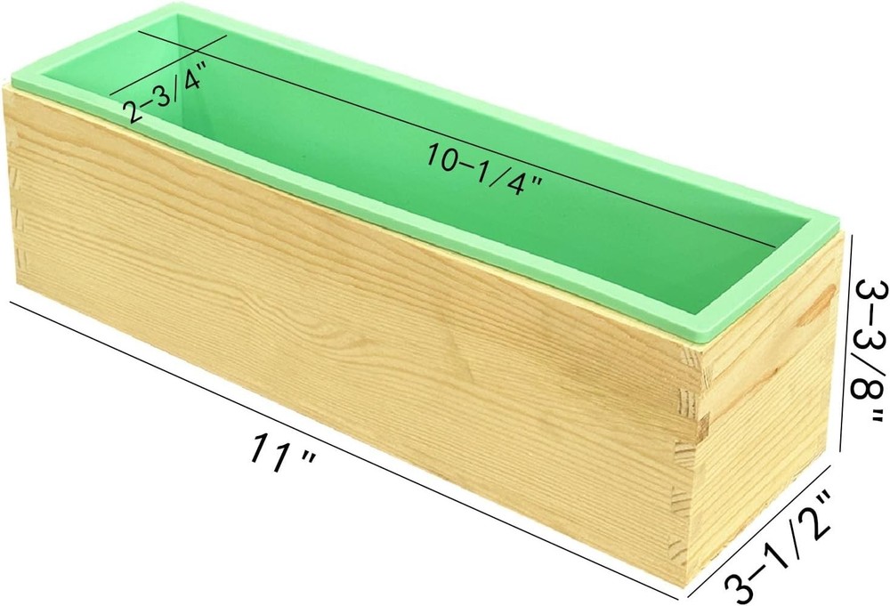 Versatile Rectangular Soap Mold and Wooden Box for Creative Crafters - 11x3.5"
