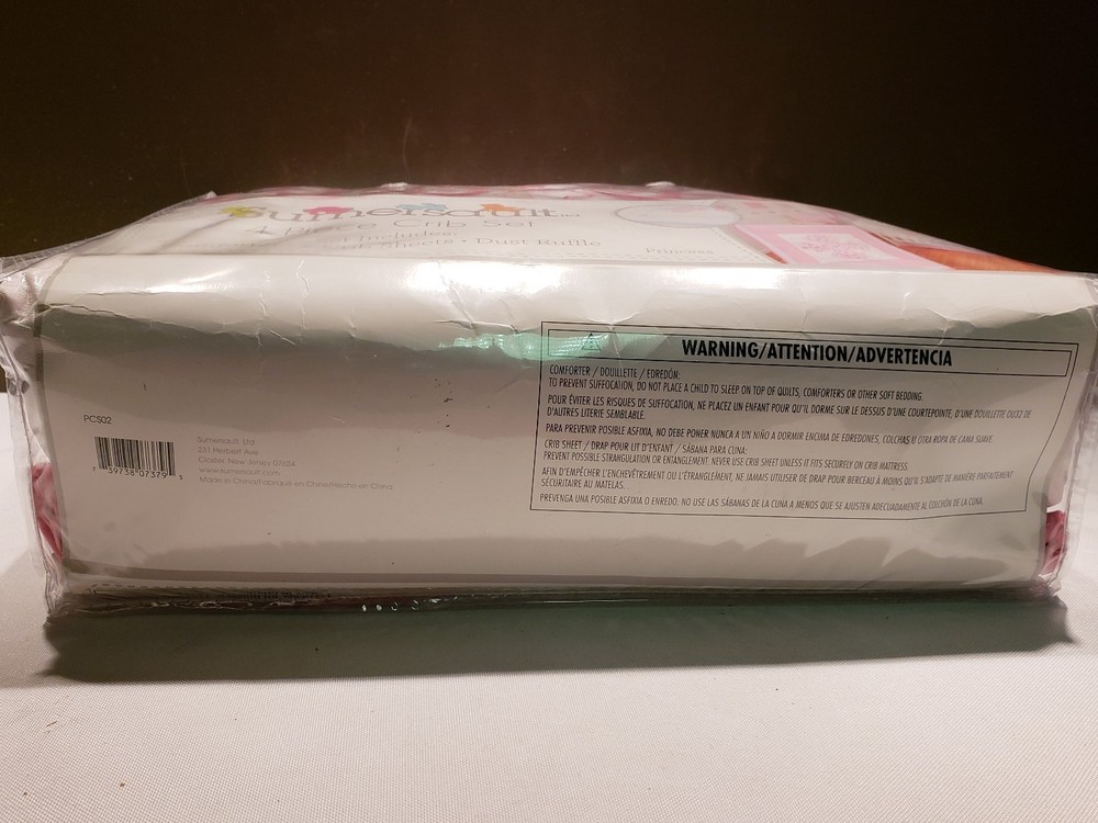 Sumersault PRINCESS pink 4 Pc Crib Bed Set, comforter 2 CRIB SHEETS dust ruffle