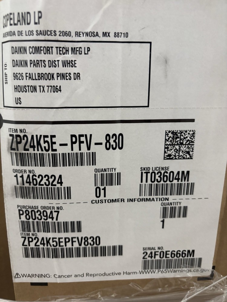 COPELAND ZP24K5E-PFV-830 Scroll Compressor