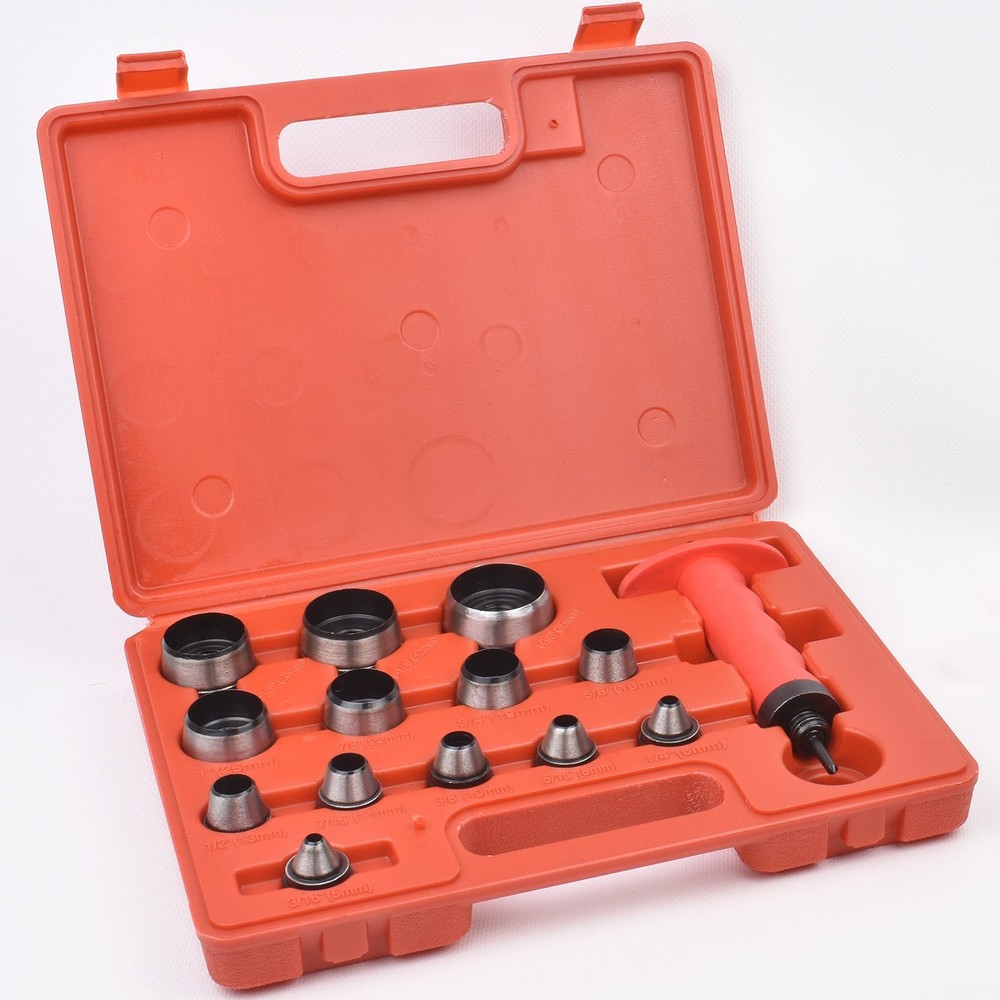 13 Sharp Hollow Punch Tool Set Leather Kit Gasket Hole