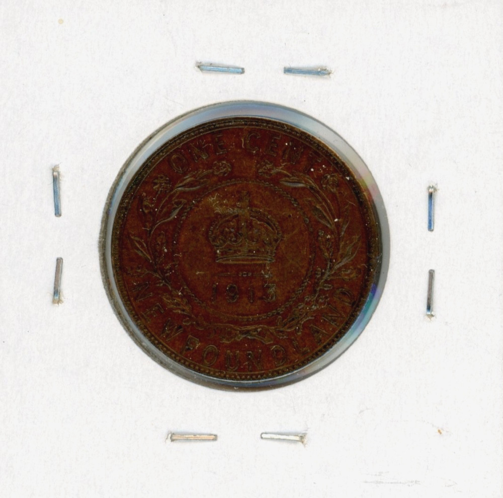 1913 Newfoundland Canada One Cent Coin