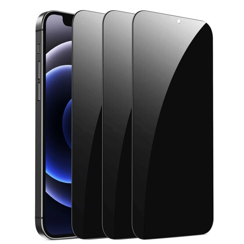 3 Pack Anti-Spy Privacy Glass Screen Protector iPhone 15 14 13 12 Pro Plus Max