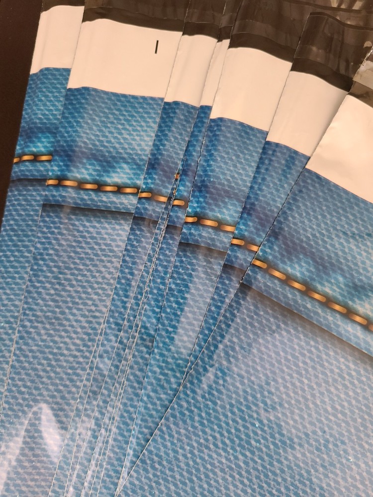 Blue Denim Designer Poly Mailer Bags for Packaging - 10 pieces