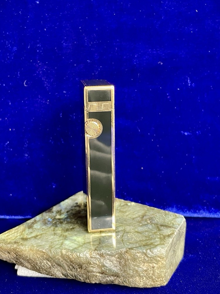 Dunhill Lighter Vintage Black Lacquer Rollagas Mint Condition Work 1 Year Warran