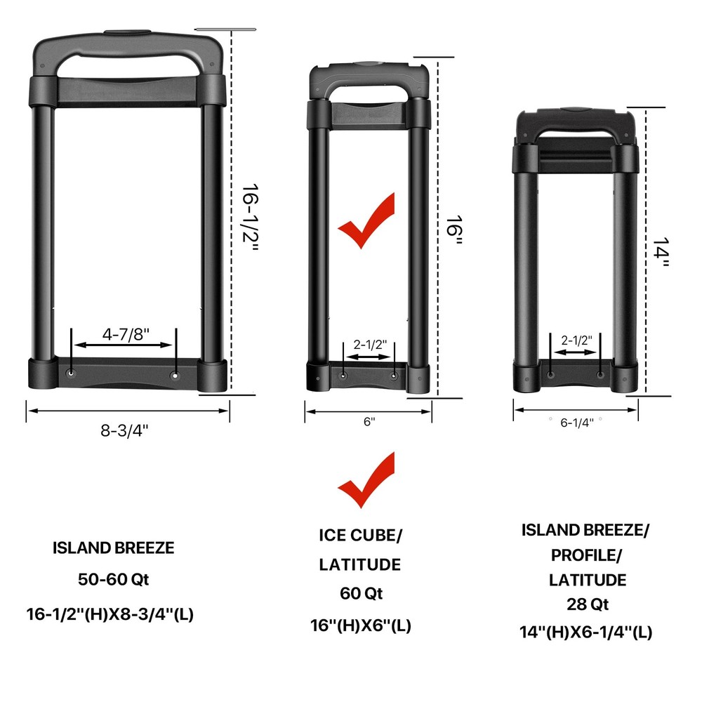 LBB-Parts Telescoping Handle Replacement for Igloo Ice Cube Standard, Black