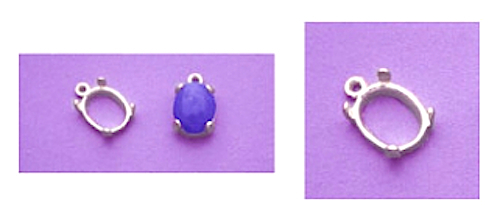 Sterling Silver Oval Cabochon Dangle Casting (6x4mm -22x10mm)